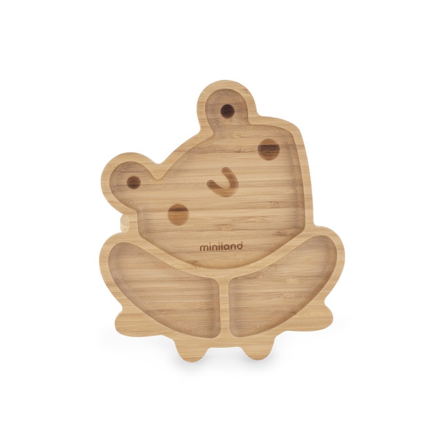 Plato bambu y ventosa Miniland frog