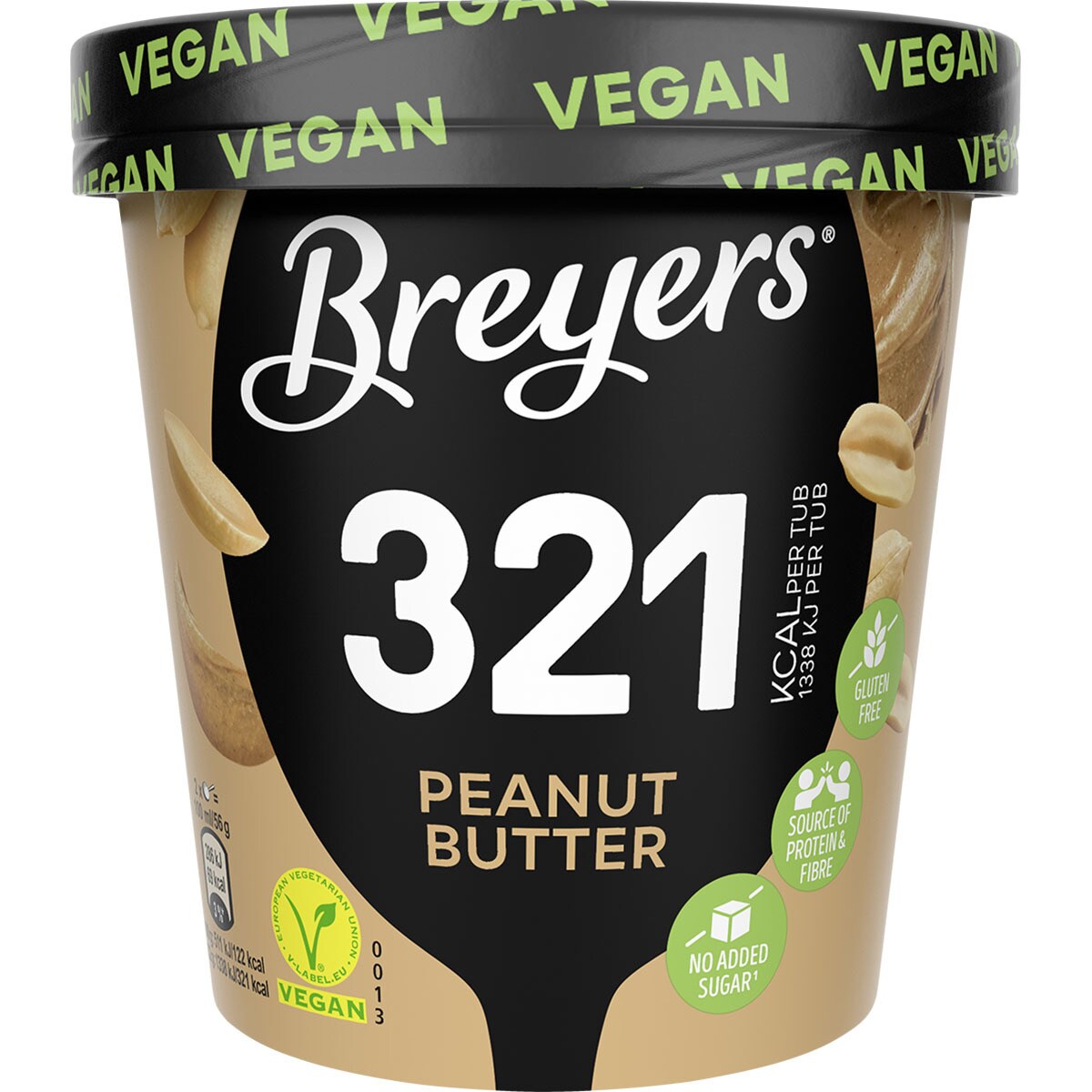 Peanut flavour plantbased ice cream glutenfree tub 465 ml · BREYERS