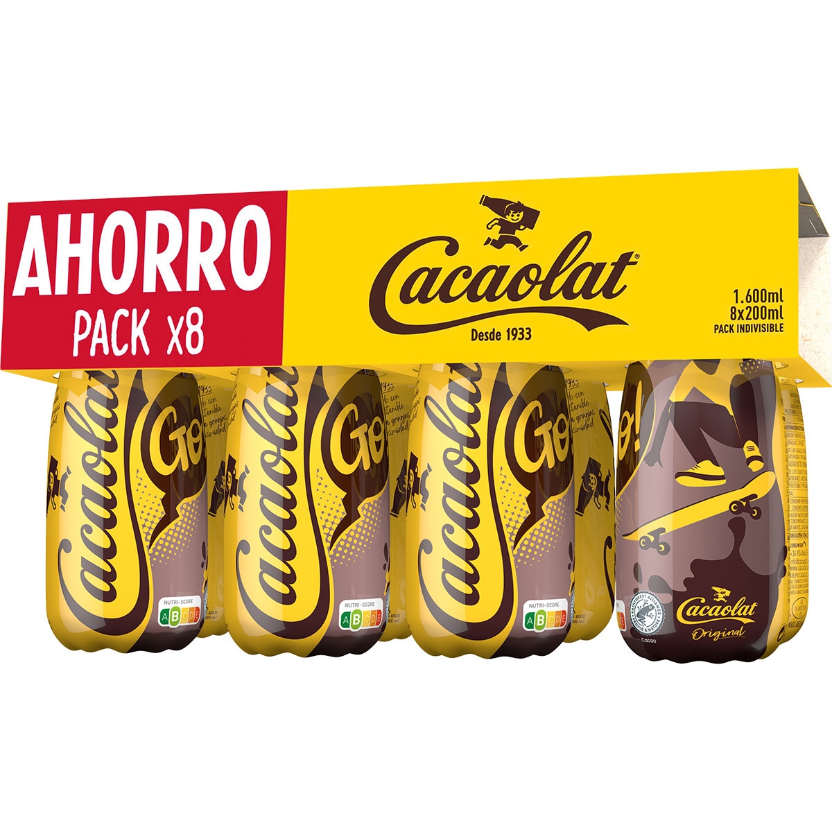 UHT chocolate milkshake Glutenfree 8pack bottles 200 ml · CACAOLAT