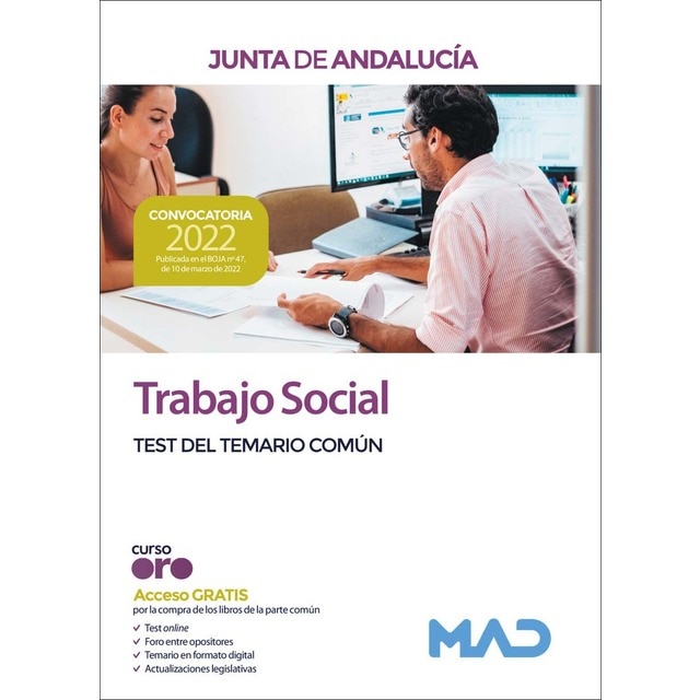 Trabajo social de la junta de andalucía. Test del temario común (Tapa blanda)