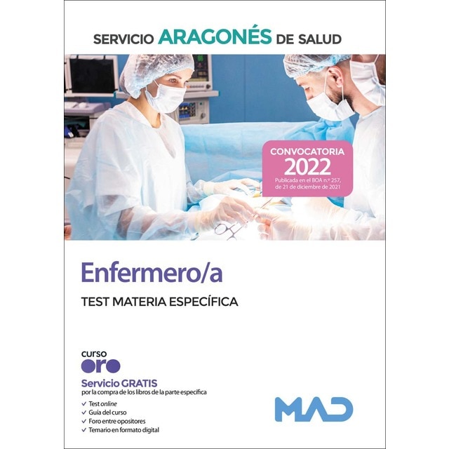 Enfermero/a del servicio aragonés de salud. Materia específica test (Tapa blanda)