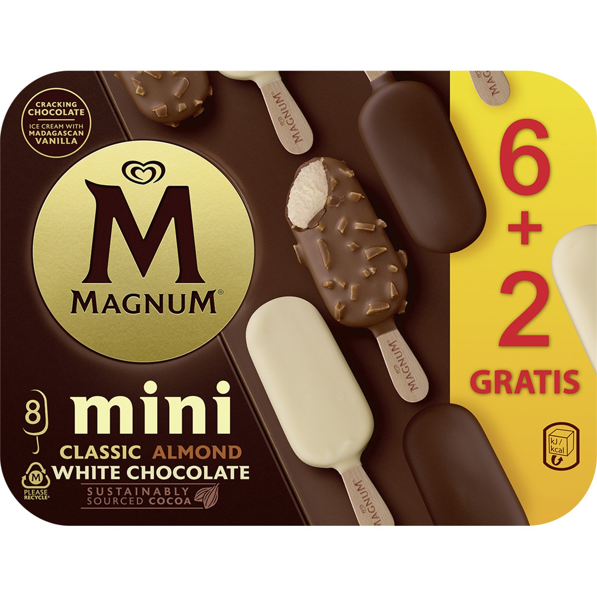 Magnum mixed Classic, Almond and White mini ice creams, glutenfree, 6pack case 440 ml · MAGNUM