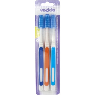 Veckia Escova de Dentes Média embalagem 3 unidades