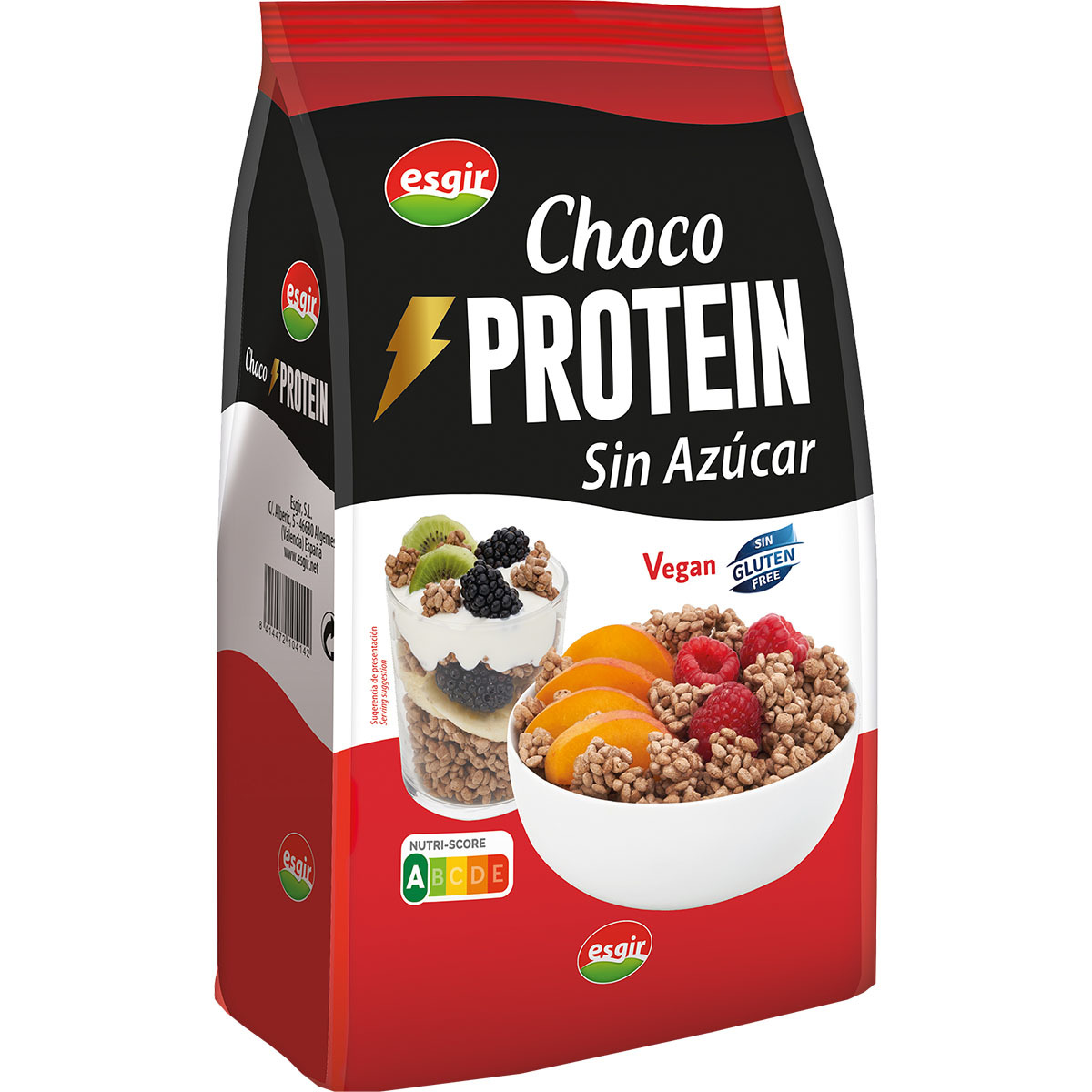 Choco Protein cereales sin gluten y sin azúcar bolsa 250 g · ESGIR