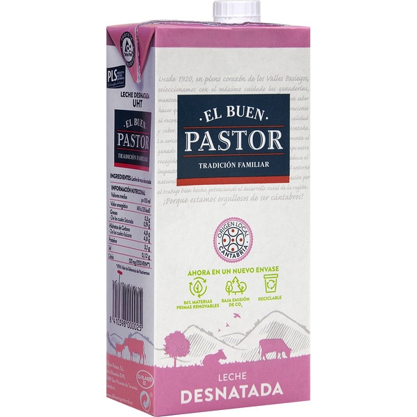 precios El Buen Pastor Leche Desnatada Brik 1 L en Hipercor