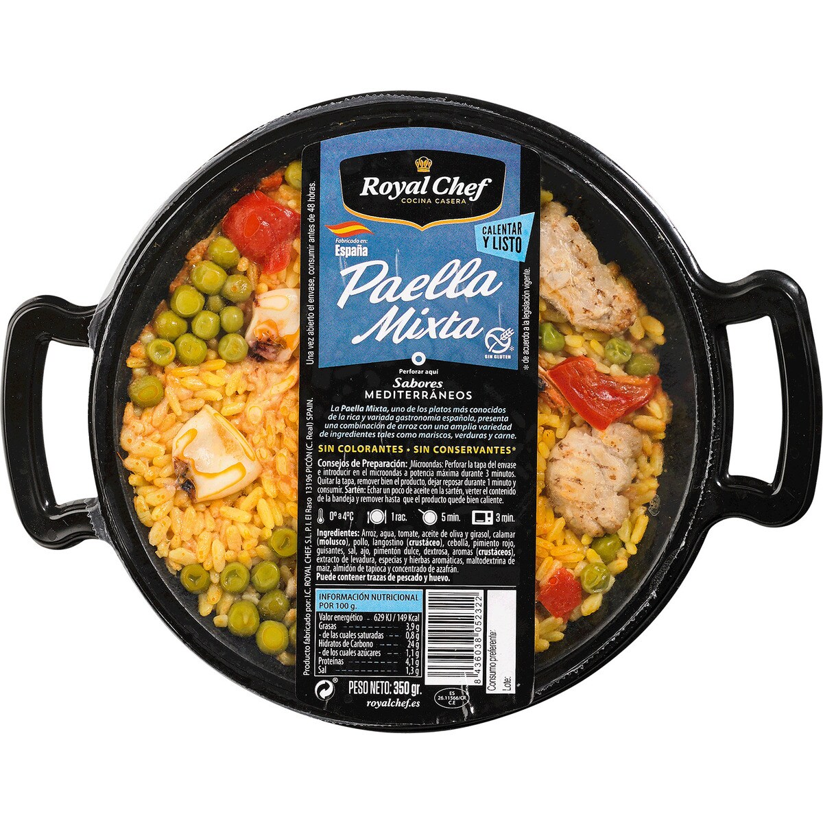 Paella Mista embalagem 350 g · Royal Chef · Supermercado El Corte