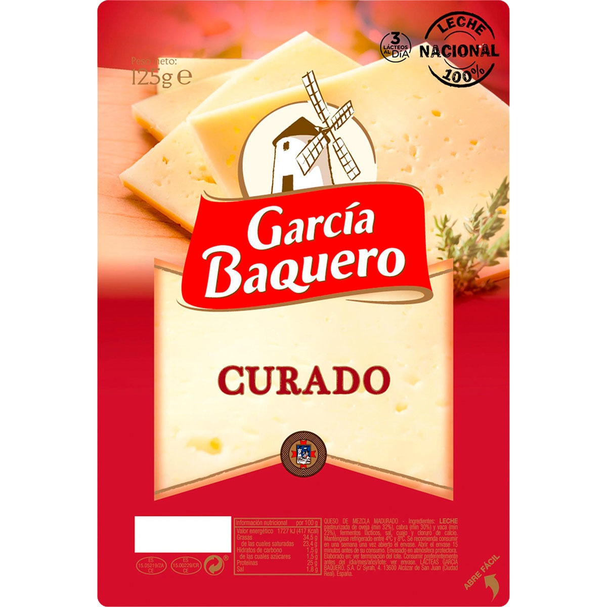 Queso Curado Mezcla Madurado Elaborado Con Leche Pasteurizada En ...