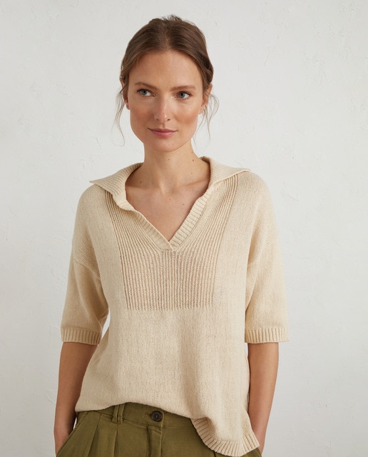 Women's short sleeve knit polo shirt · Women's fashion · El Corte Inglés