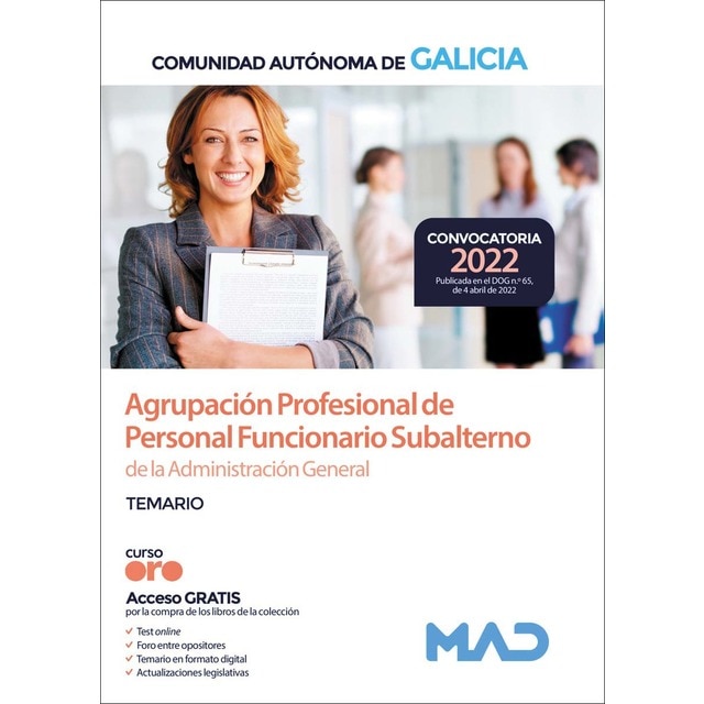 Agrupación profesional de personal funcionario subalterno de la administración general de la comunidad autónoma de galicia. Temari