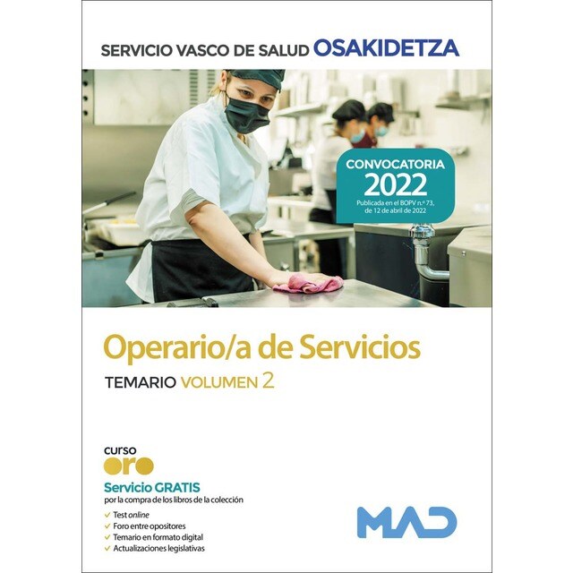 Operario/a de servicios de osakidetza-servicio vasco de salud. Temario volumen 2 (Tapa blanda)