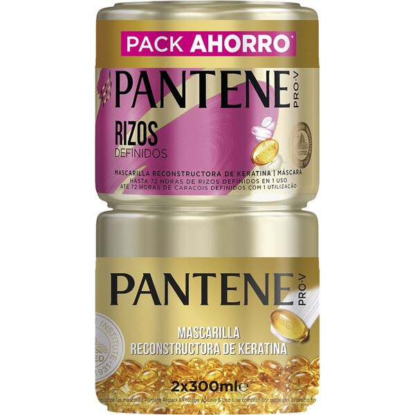 PANTENE pack mascarilla de pelo Pro-V Rizos Definidos 2 tarros 300 ml  Pack Ahorro