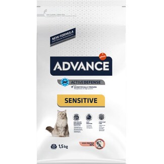 Advance Comida Seca para Gato Adulto Sensitive Salmão e Arroz embalagem 1,5 kg