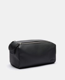 Black toiletry bag with double zip