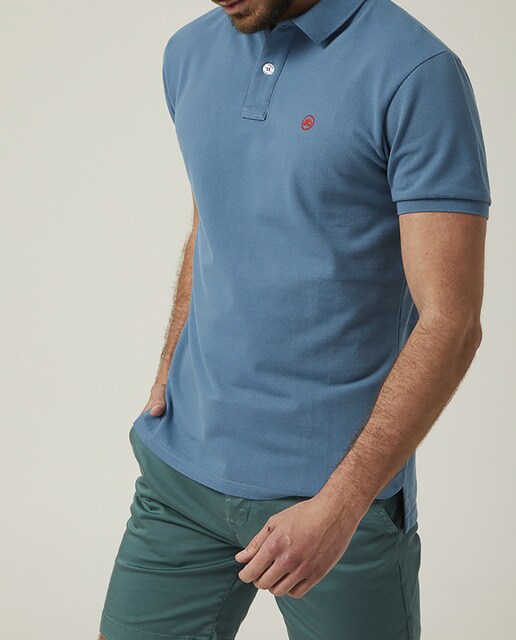 Polo de manga corta azul