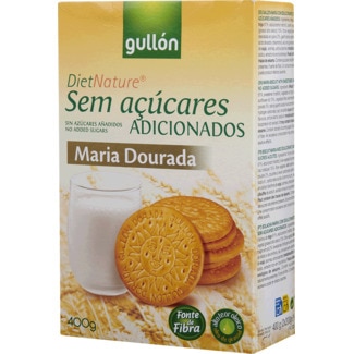 Gullón Bolachas Maria Dourada sem Açúcares Adicionados embalagem 400 g