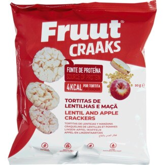 Fruut Craaks Tortitas de Lentilhas e Maçã embalagem 20 g
