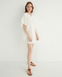 Plain white cotton kaftan · Women's 