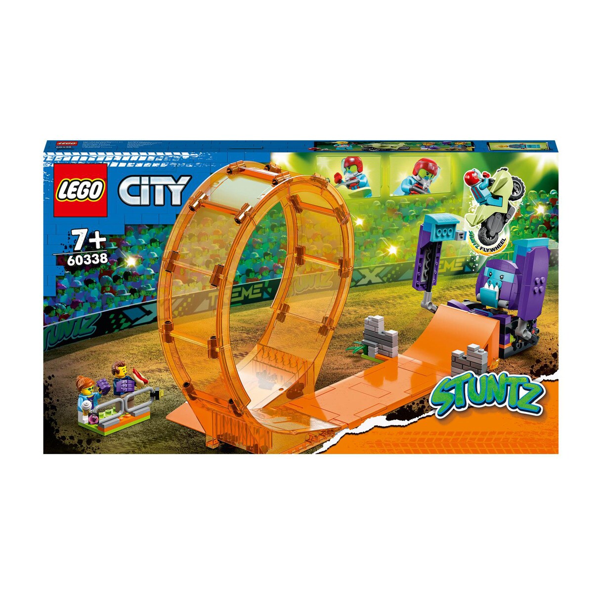 LEGO – Set de Construcción Rizo Acrobático: Chimpancé Devastador con Moto de Juguete LEGO City Stuntz (Reacondicionado Grado A).