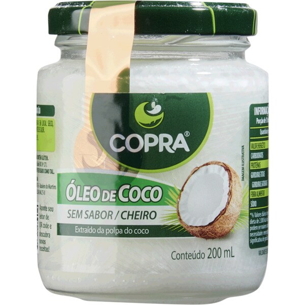 Óleo de Coco sem Sabor frasco 200 ml