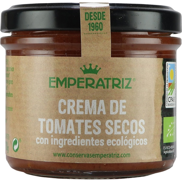 EMPERATRIZ crema de tomates secos con ingredientes ecológicos tarro 110 g
