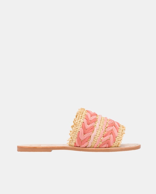 Sandalias planas Yucatan de mujer con pala de rafia