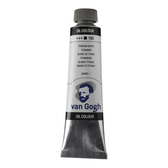 Tubo de pintura al óleo de 40 Ml Van Gogh blanco titanio.