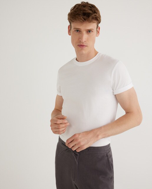 Camiseta básica cuello redondo manga corta algodón bci