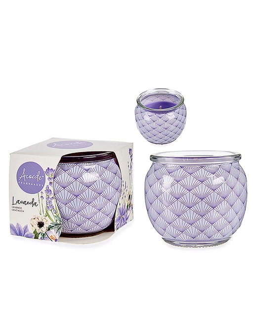 Vela perfumada en tarro de cristal olor lavanda