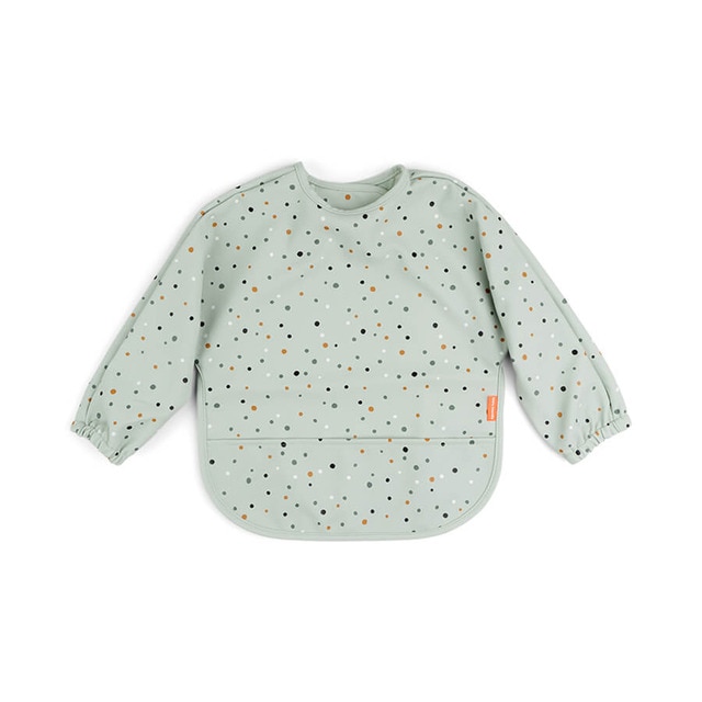 Babero impermeable Done by Deer con bolsillo recoge migas y mangas Happy dots