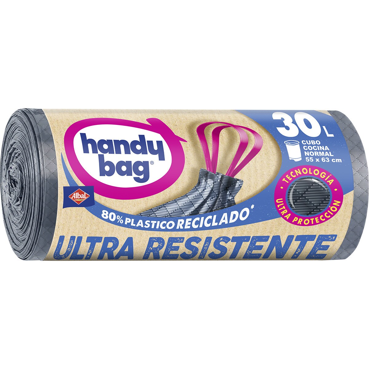 Ultra Strong Recycled Rubbish Bags 55x63 30 Litres For Normal Kitchen 