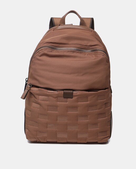 Taupe quilted nylon backpack with zip · Women's fashion · El Corte Inglés