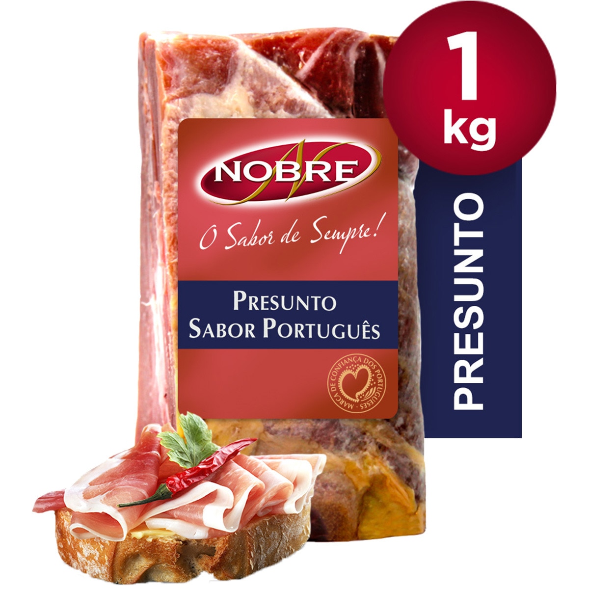 Presunto Sabor Português 1/4 embalagem 1 kg · Nobre · Supermercado El