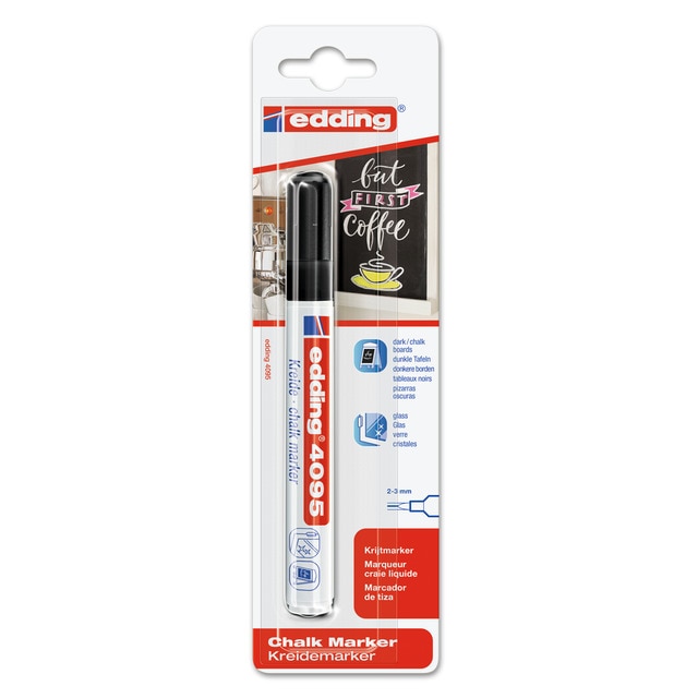Marcador De Tiza Edding 4095 Negro.