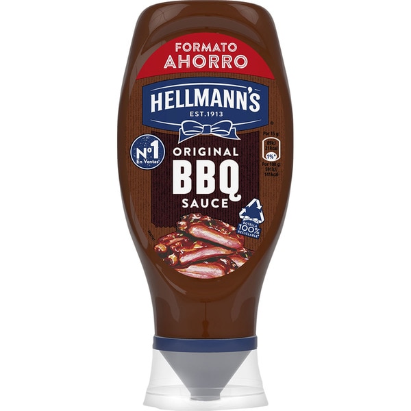 HELLMANN'S salsa barbacoa snacking envase 490 g