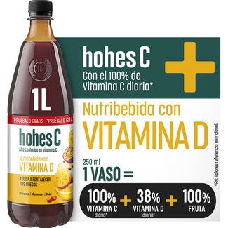 Zumo de naranja, maracuyá y caqui enriquecido con Vitamina D a partir de concentrado botella 1 l - Hohes C