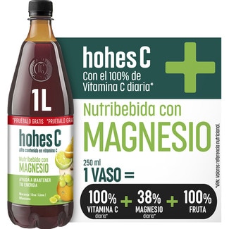 Zumo de naranja, uva, lima, manzana enriquecido con Magnesio a partir de concentrado botella 1 l - Hohes C