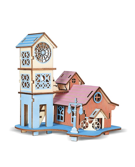 Puzlle 3d madera casa a la orilla
