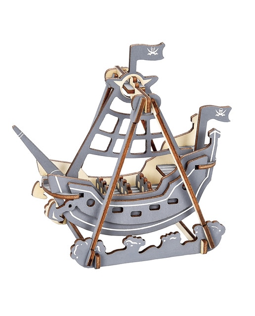 Puzzle 3d madera barco pirata