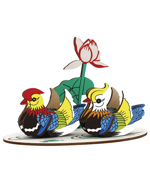 Puzzle 3d madera patos orientales