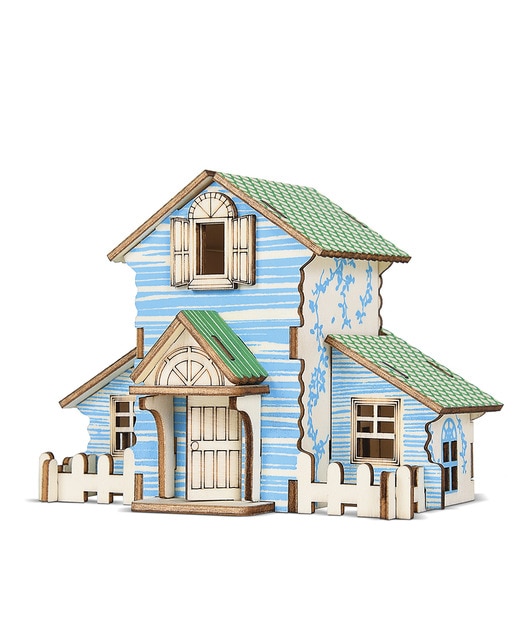 Puzzle 3d madera cabaña