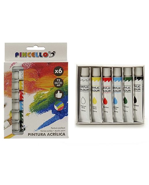 Juego 6 botes pintura acrílica