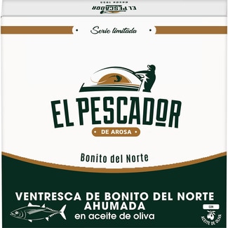 EL PESCADOR DE AROSA ventresca de bonito del norte ahumada en aceite de oliva lata 75 g neto escurrido