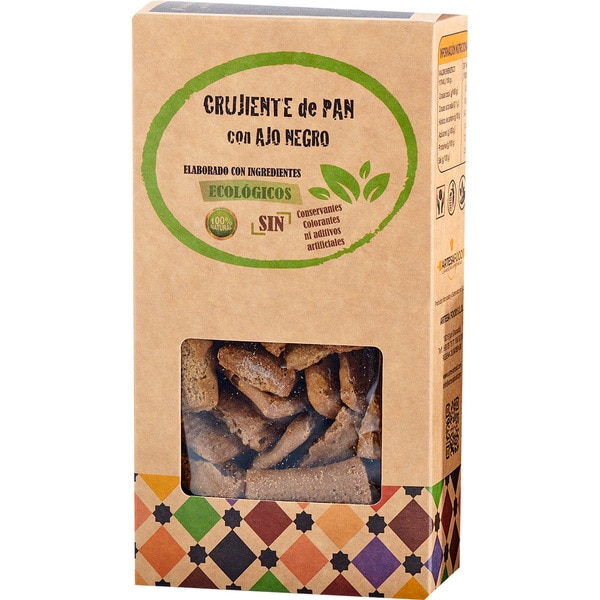 ARTESAFOOD crujientes de pan ecológico con ajo negro envase 100 g