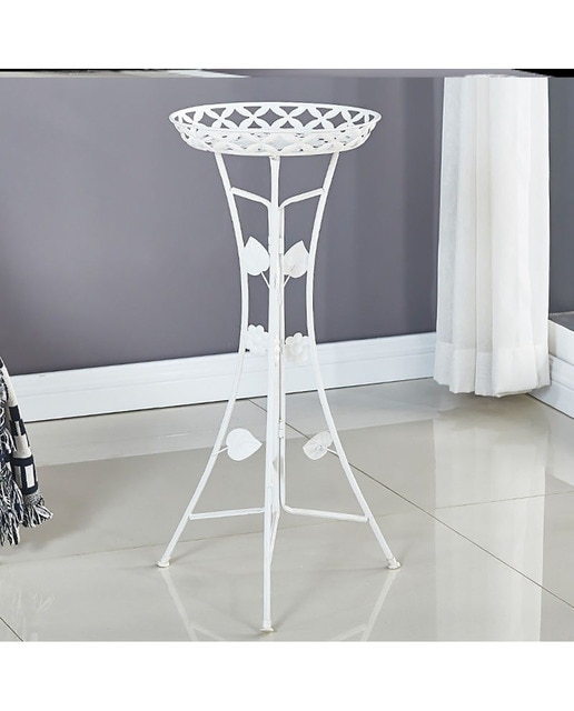 Macetero metal plantas blanco