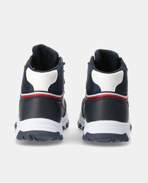 Bottes garçon bleu marine style techniques avec motifs contrastants noirs