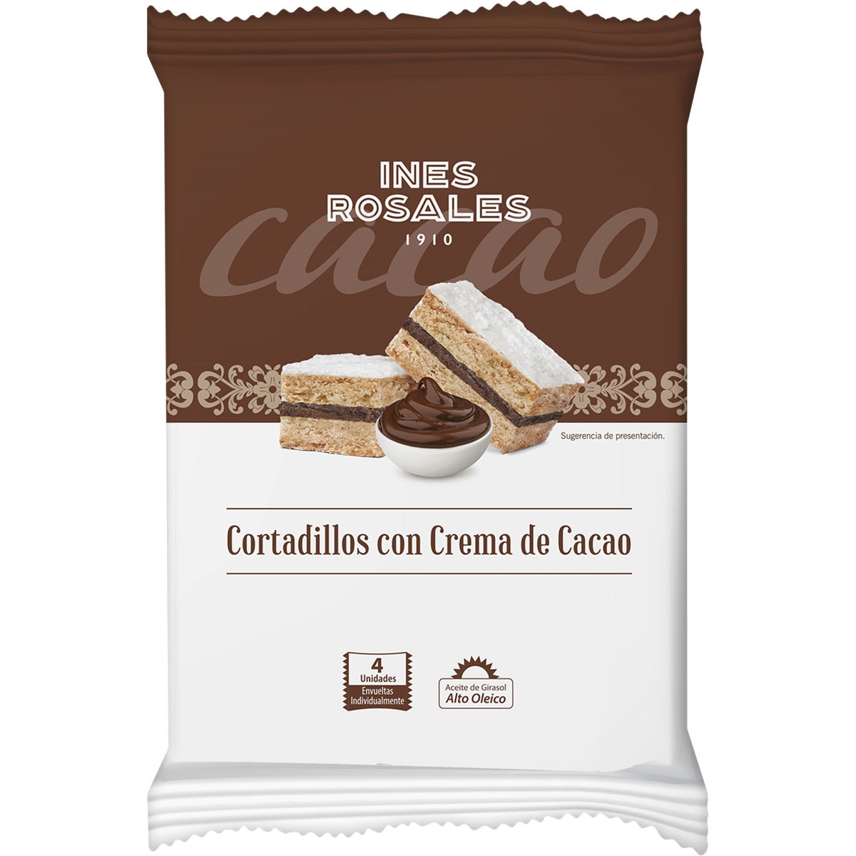 cortadillos con crema de cacao 4 unidades