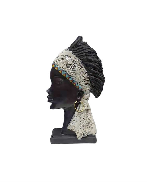 Busto africana resina turbante