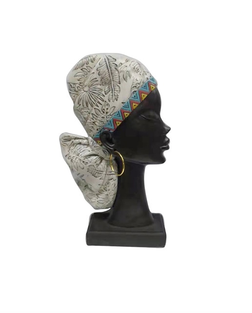 Busto africana resina turbante