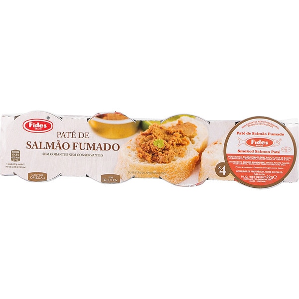 Paté de Salmão Fumado sem Glúten Pack 4 embalagem 22 g