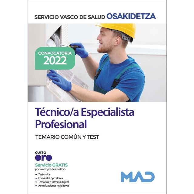 Técnico/a especialista profesional de osakidetza-servicio vasco de salud. Temario común y test (Tapa blanda)